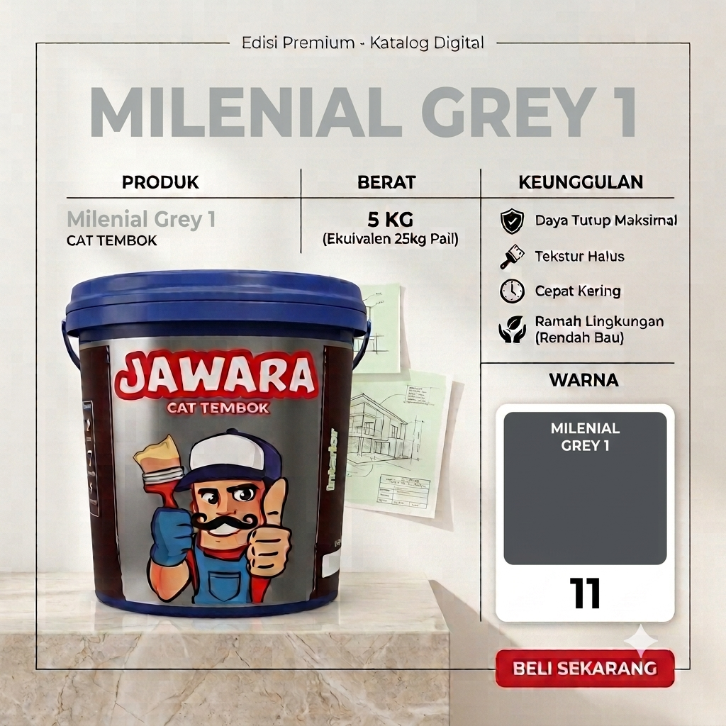 cat jawara galon 11 milenial grey